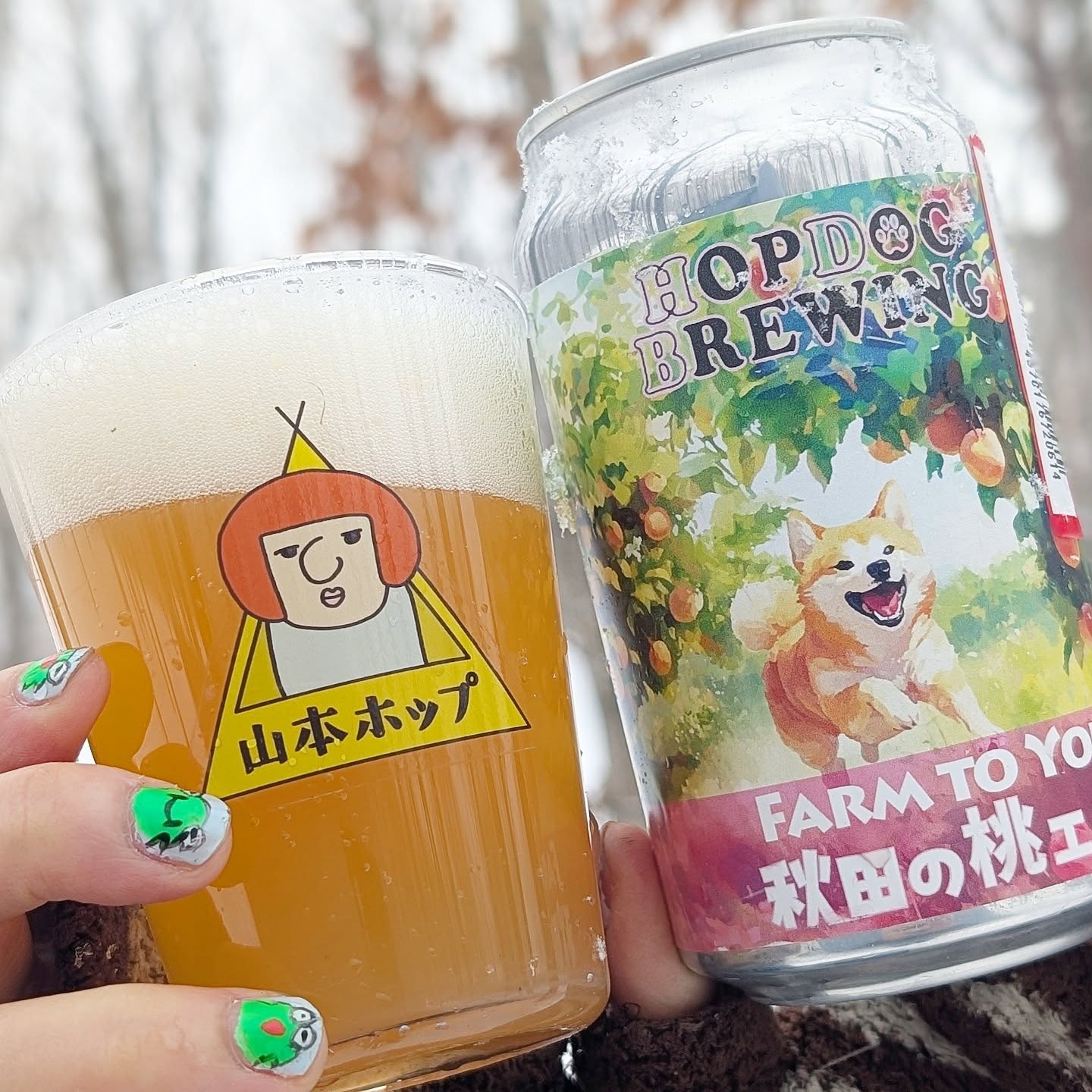 山本ホップが頂いたHOP DOG BREWINGの「FROM TO YOU 秋田の桃エール」